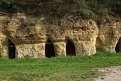 Doggerfelswand aus Eisensandstein bei Pilsach/Oberpfalz