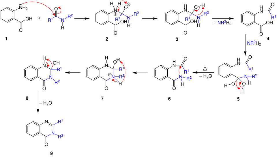Reaktionsmechanismus der Niementowski-Reaktion