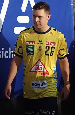 Niklas Michalski bei der Saisoneröffnung der Rhein-Neckar Löwen