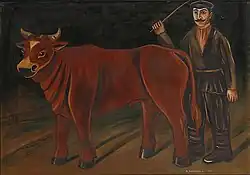 Nikolai Pirosmani-Shvili, Farmer with a Bull, 1916