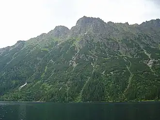 Blick vom Bergsee Meerauge