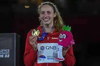 Noor Vidts bei den Hallenweltmeisterschaften 2022 in Belgrad