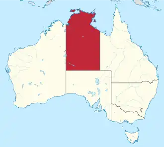 Lage des australischen Northern Territory