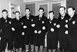 Mohn (Mitte) bei den Olympischen Spielen 1948