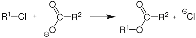 Reaktion von Alkylchloriden mit Carbonsäuren