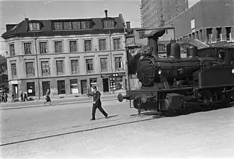 NSB Type 23 auf der Havnebanen vor dem Rathaus Oslo Juni 1938