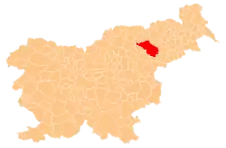 Karte von Slowenien, Position von Slovenska Bistrica hervorgehoben