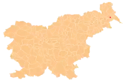 Karte von Slowenien, Position von Občina Odranci hervorgehoben