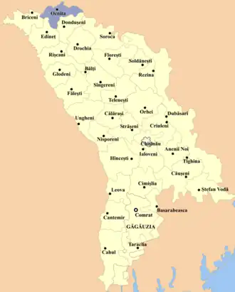 Lage von Ocnița in Moldau