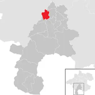 Lage der Gemeinde Ohlsdorf (Oberösterreich) im Bezirk Gmunden (anklickbare Karte)