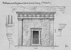 14. Tür mit verkröpften oberen und unteren Ohren, dorisches Grab in Antiphellos, 4. Jahrhundert vor Christus.