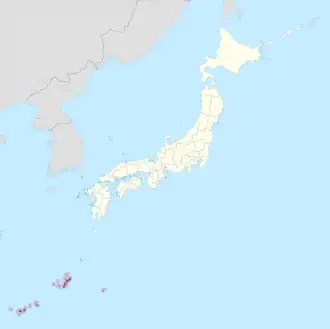 Lage der Präfektur Okinawa in Japan