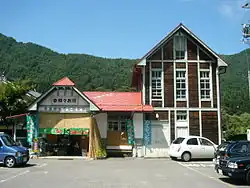 Nachbau des Bahnhofs Shimashima