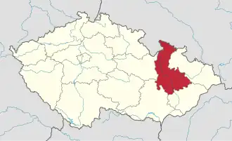 Lage von Olomoucký kraj in Tschechien (anklickbare Karte)