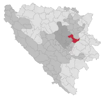 Lage der Gemeinde Olovo in Bosnien und Herzegowina (anklickbare Karte)