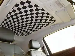 Dachhimmel Go, mit Schachbrettmuster bedruckt