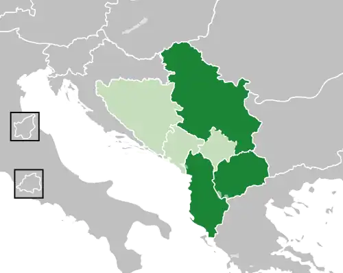 Open Balk (Albanien, Nordmazedonien, Serbien) innerhalb Europas