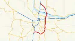 Streckenverlauf der Interstate 205