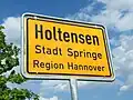 Holtensen – Ortsschild