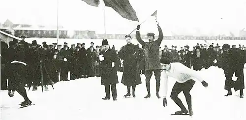 Oscar Mathisen am Start in Hamar 1907