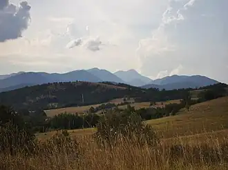 Das Osječenica-Gebirge von Osten