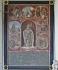 Gemaltes Epitaph für Boleslaus II. an der Kirchennordwand
