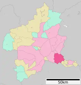 Lage Ōtas in der Präfektur