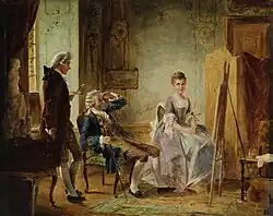 Eines von zwei Gemälden eines Gemäldepaars: Malerei