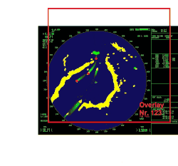 Händische Verschiebung der Overlay-Folie entlang der Seezeichenechos