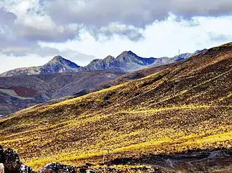 Sierra La Culata vom Páramo de Mucubají aus gesehen.