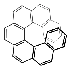 Chemie: Die molekulare Helix in (P)-(+)-Heptahelicen weist Helizität im Sinn einer Rechtsschraube auf.