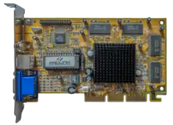 Ansicht von oben auf eine GeForce2-MX-400-Karte