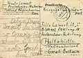 Postkarte an einen Lagerinsassen vom Juni 1947