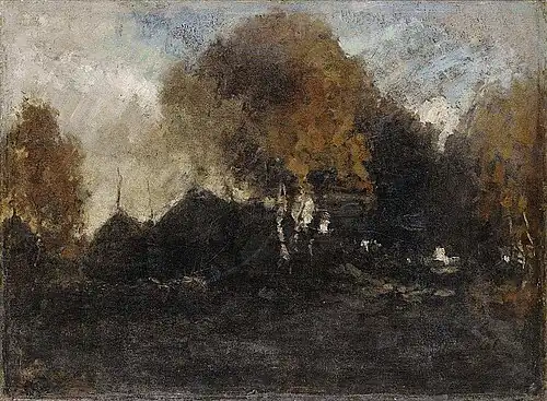 Landschaft (ungarisch Táj), Öl auf Leinwand, nicht datiert, Privatsammlung