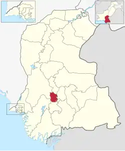 Karte von Pakistan, Position von Distrikt Hyderabad hervorgehoben