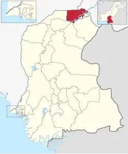 Karte von Pakistan, Position von Distrikt Kashmore hervorgehoben