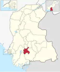 Karte von Pakistan, Position von Distrikt Tando Muhammad Khan hervorgehoben