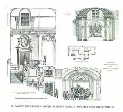 Schnitt durch Einfahrt und Treppenhaus