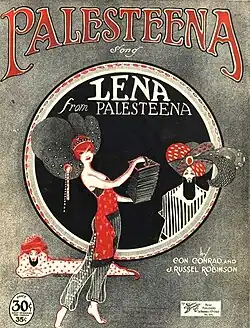 Deckblatt der Noten des Popsongs Palesteena von J. Russel Robinson (Musik) und Con Conrad (Text)