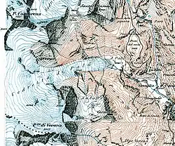 Der Palügletscher im Topographischen Atlas der Schweiz von 1877