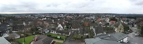 Panorama über Halver, aufgenommen vom Aussichtsturm Karlshöhe