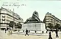 Platz Denfert-Rochereau und der Lion de Belfort vor 1909