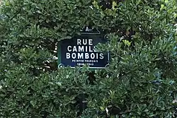 Straßenschild Rue Camille-Bombois