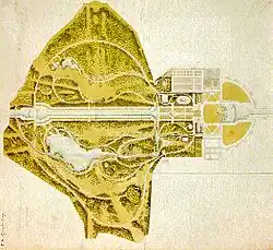 Sckell-Plan zur landschaftlichen Umgestaltung des Schlossparks Nymphenburg, um 1802
