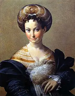 Bildnis einer jungen Frau, genannt Schiava turca (türkische Sklavin) von Parmigianino ca. 1533.