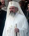 Patriarch Daniel Ciobotea mit weißem Kamilavkion
