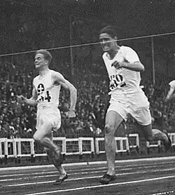 Paul Martin (links, beim Gewinn der 800-Meter-Silbermedaille 1924) – ausgeschieden als Zehnter des ersten Vorlaufs