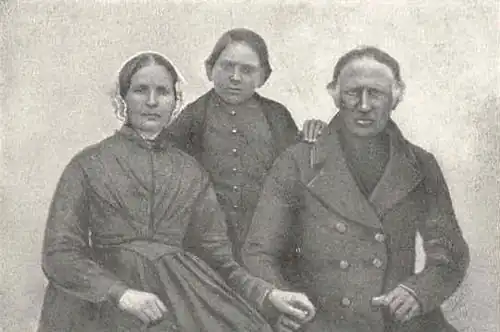 Friedrich Paulsen mit seinen Eltern, um 1860