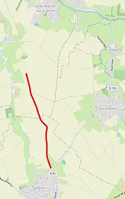 Streckenabschnitt Pavé de Vertain à Saint-Martin-sur-Écaillon