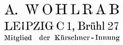 Firmenschriftzug, mit Hinweis auf die Mitgliedschaft in der Kürschnerinnung
